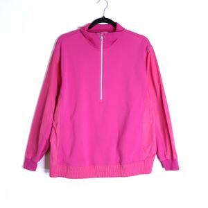 ATHLETA Triumph Hybrid Half Zip Sweatshirt Salvia Pink Oversized Women's M